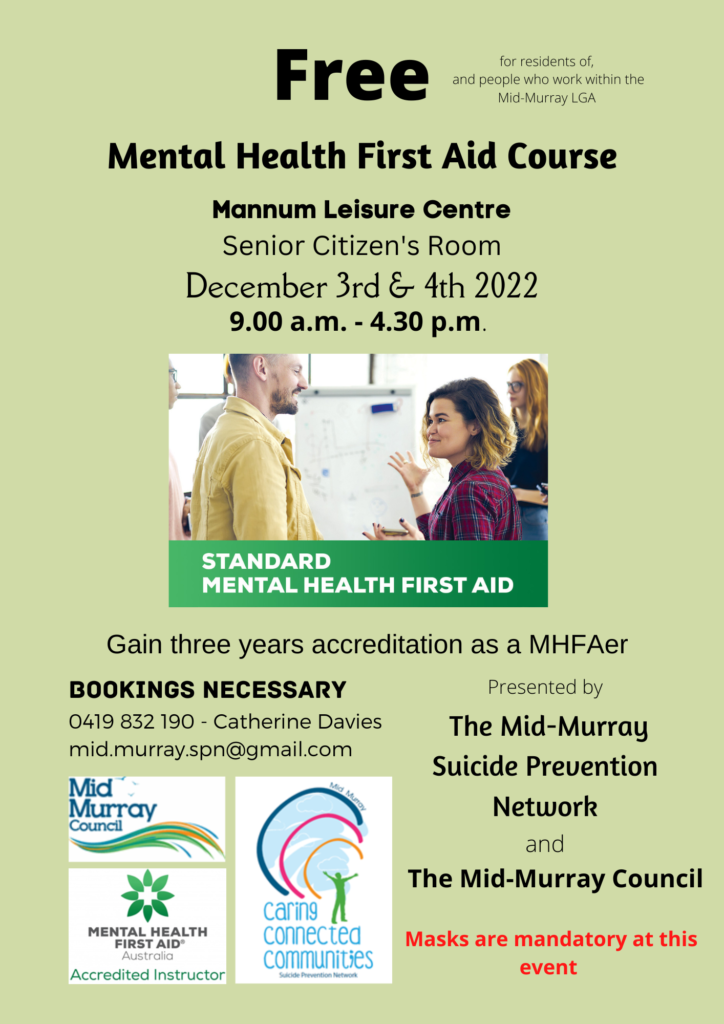 Mental Health First Aid Training - Mannum Progress Association